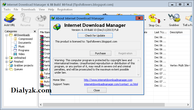 Internet Download Manager 6.21 Build 8 FULLY Patch Daily2k