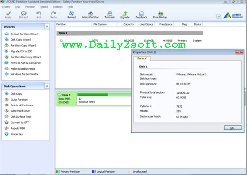 Download AOMEI Partition Assistant 7.5.1 & Keygen Daily2soft
